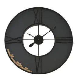 Horloge en verre et métal noir avec bouchon de liège D91