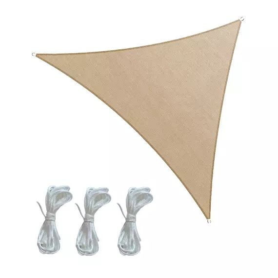 Voile d’ombrage triangulaire 3x3x3 m en polyéthylène beige