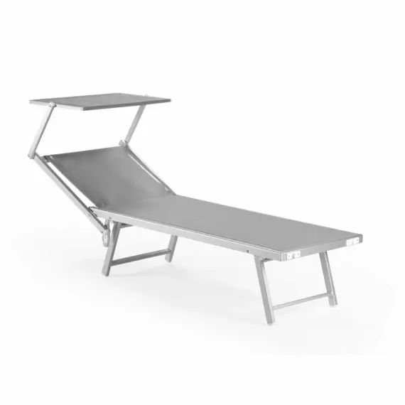 Bain de soleil avec toit en aluminium et pvc gris