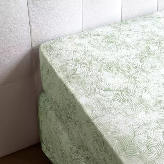 Drap housse percale 90×190 cm vert clair