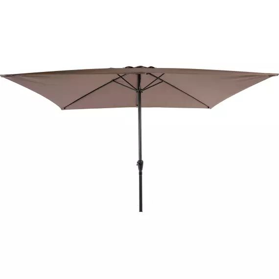 Parasol inclinable rectangle 2x3M mat aluminium et toile marron