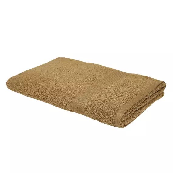 Maxi drap de bain uni en coton bronze 90×150