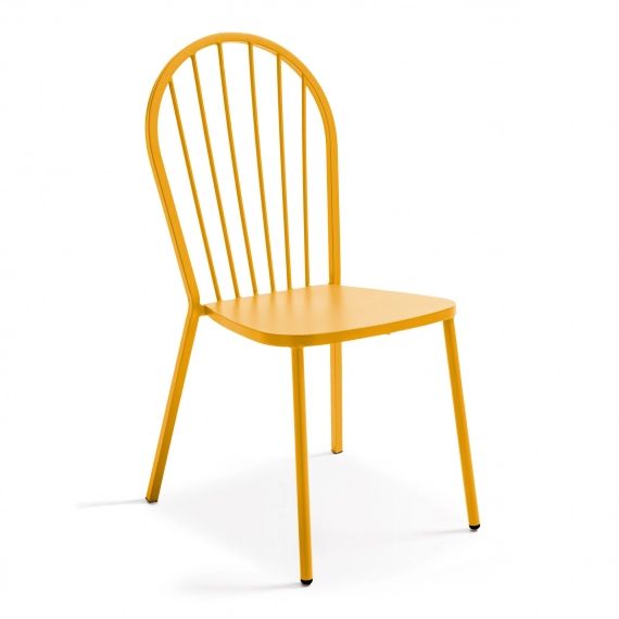 Chaise bistrot en métal jaune