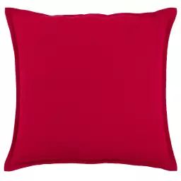 Coussin en coton recyclé uni rose fuchsia 60×60