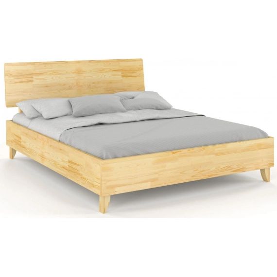 Lit avec tête de lit et sommier pin massif 160×200 cm
