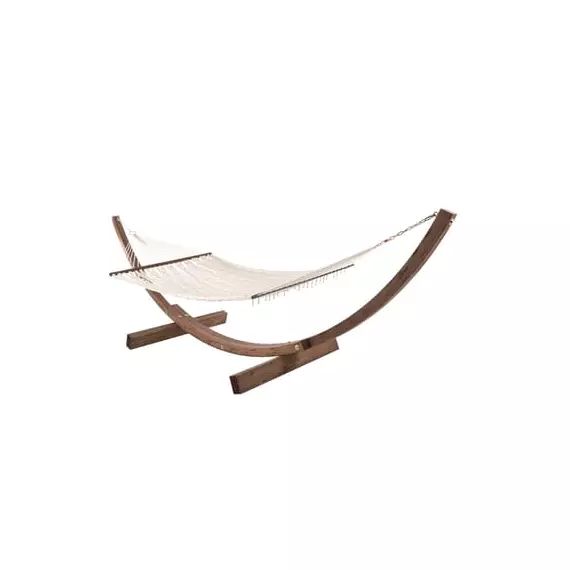 Hamac avec support Amanda en Bois, Bois lamellé – Couleur Blanc – 431 x 135 x 140 cm