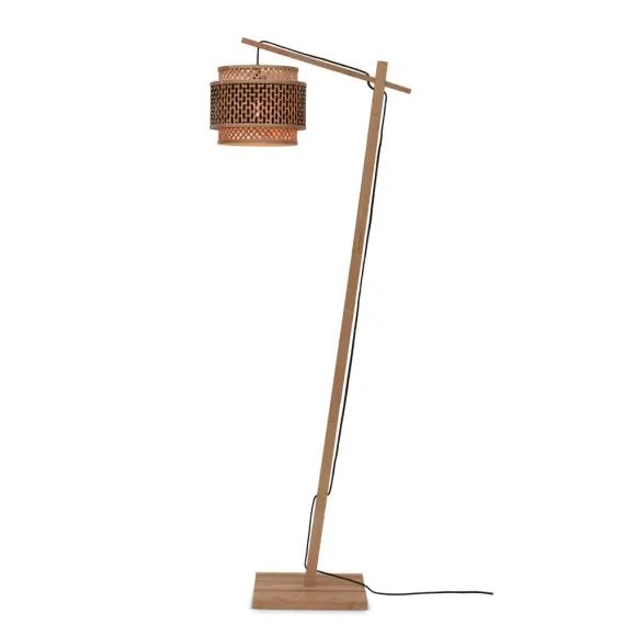 Lampadaire bambou abat-jour bambou naturel/noir, h. 150cm