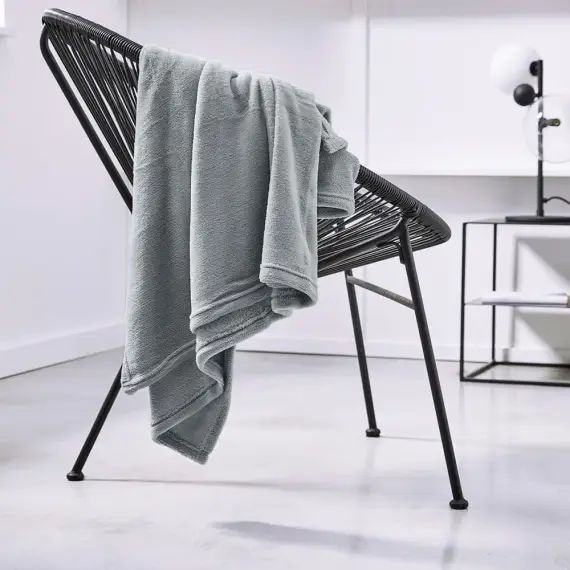 Plaid uni en Polyester Beige 125×150 cm