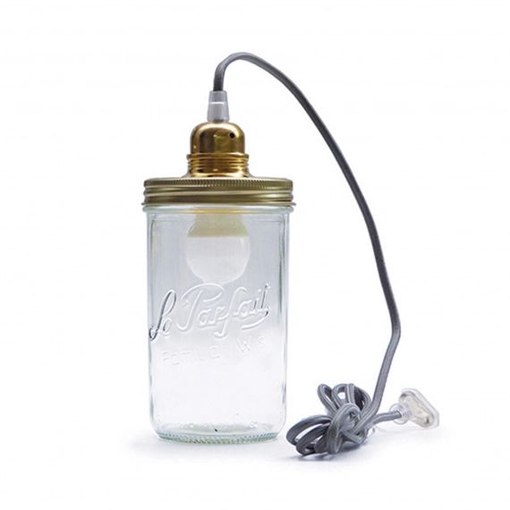 Lampe bocal Ã  poser fil gris