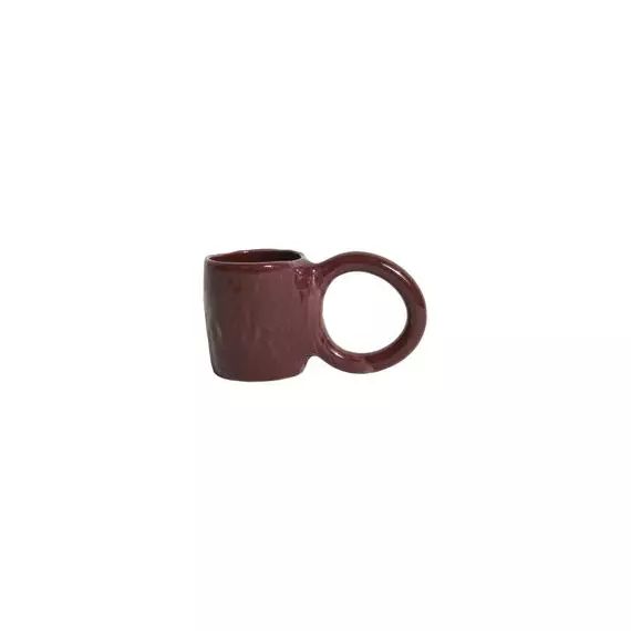 Tasse à café Donut en Céramique, Faïence émaillée – Couleur Rouge – 17 x 17.54 x 9 cm – Designer Pia Chevalier
