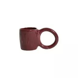 Tasse à café Donut en Céramique, Faïence émaillée – Couleur Rouge – 17 x 17.54 x 9 cm – Designer Pia Chevalier