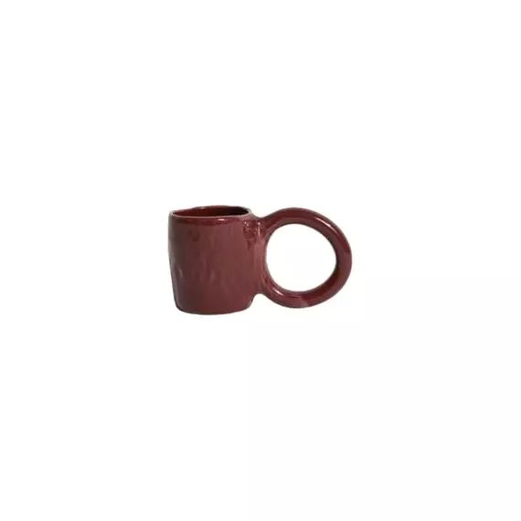 Tasse à café Donut en Céramique, Faïence émaillée – Couleur Rouge – 17 x 17.54 x 9 cm – Designer Pia Chevalier