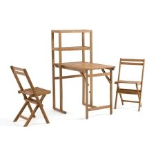 Set de jardin table + 2 chaises en acacia, Alata