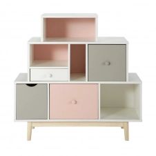 Cabinet vintage blanc et rose Blush