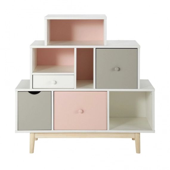 Cabinet vintage blanc et rose scandinave Blush