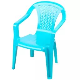 Chaise de jardin pour enfant plastique bleu empilable