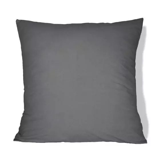 Taie d’oreiller en percale lavée gris ardoise 65×65 cm