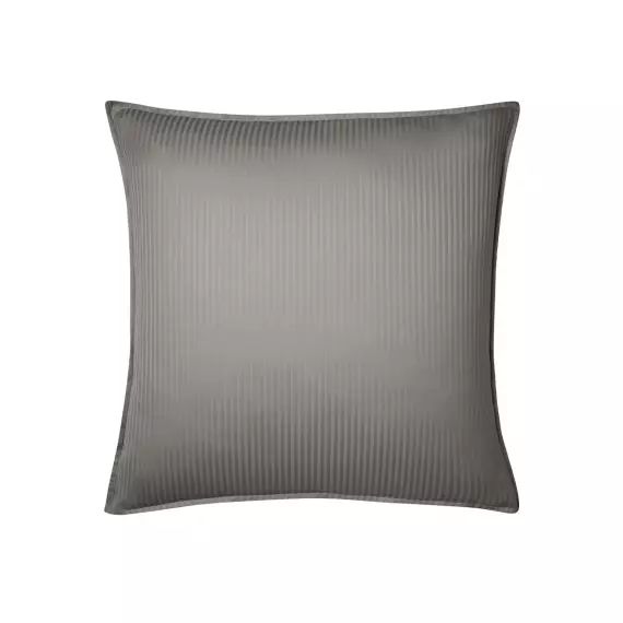 Taie d’oreiller en satin de coton gris 65×65