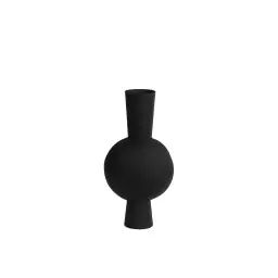 Vase noir métal 13.5x9x39.5cm