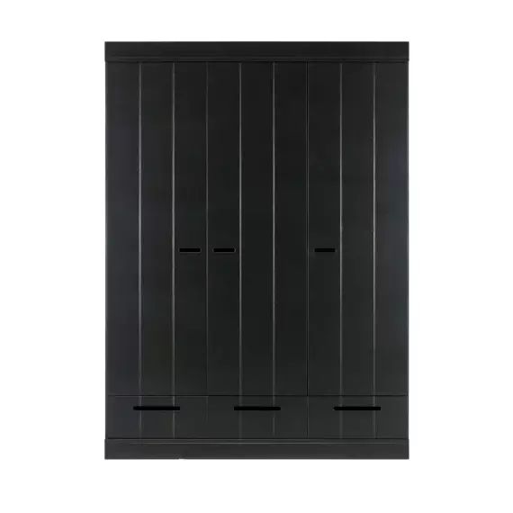 Connect – Armoire vestiaire 3 portes / 3 tiroirs – Couleur – Noir