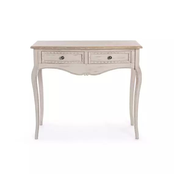 Console 2 tiroirs en bois