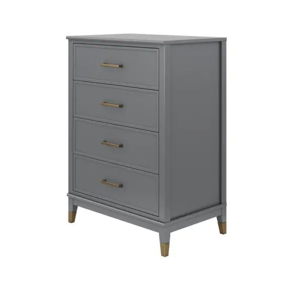 Commode à 4 tiroirs en MDF gris graphite