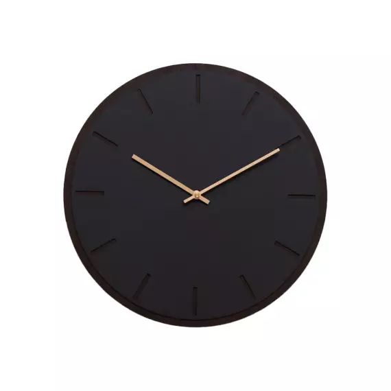 Horloge murale en linoléum noir D38cm