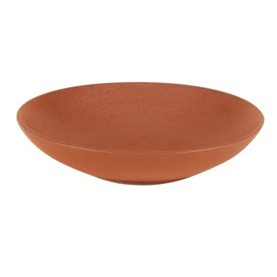 lot de 6 – Grande assiette creuse   terra 25 cm  en grès  orange