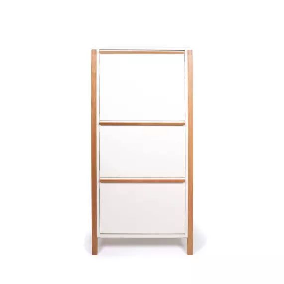 Northgate – Meuble à chaussures 3 compartiments en bois H139cm – Couleur – Blanc
