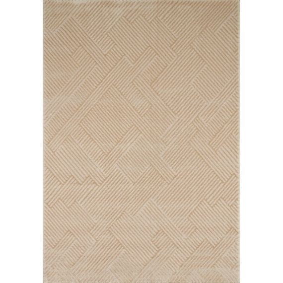 Tapis motif géométrique beige – 160×230
