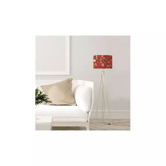 Abat-jour Lampadaire fleur rouge acidulé D 45 x H 25