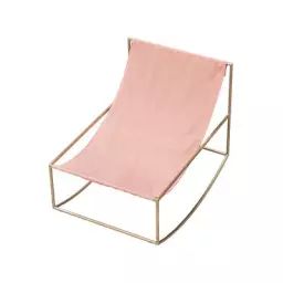 Rocking chair Seat en Tissu, Lin – Couleur Rose – 60 x 77.97 x 65.5 cm – Designer Muller Van Severen