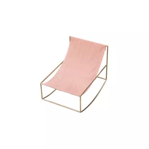 Rocking chair Seat en Tissu, Lin – Couleur Rose – 60 x 77.97 x 65.5 cm – Designer Muller Van Severen