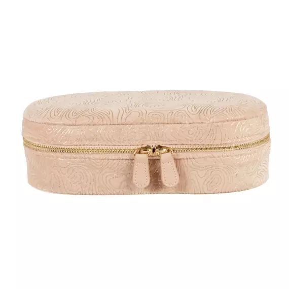 Boîte à bijoux en coton rose