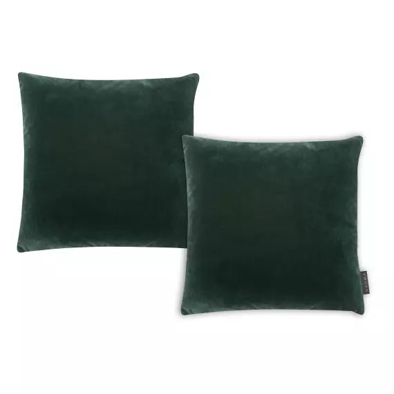 Housses de coussin velours vert sapin- Lot de 2- 40×40