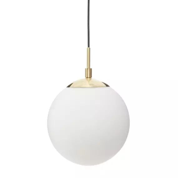 Suspension Boule en verre coloris blanc Dris de Ø 20 cm – Atmosphera