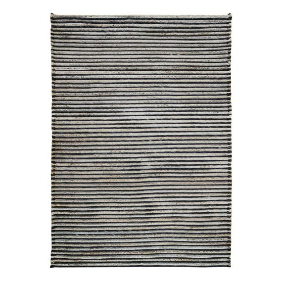 Tapis en laine, jute et coton tresse gris 120×170