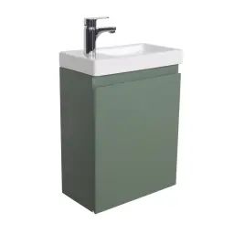 Meuble lave-mains  vert + robinet chromé