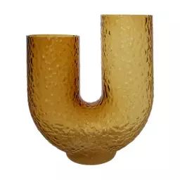 Vase Arura en Verre, Verre soufflé bouche – Couleur Marron – 34 x 37.8 x 40 cm