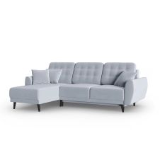Canapé d’angle 4 places en velours bleu clair