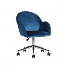 Chaise de bureau à roulettes avec accoudoirs – Bleu