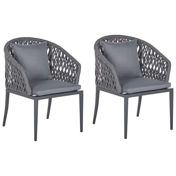 Lot de 2 chaises de jardin en aluminum gris