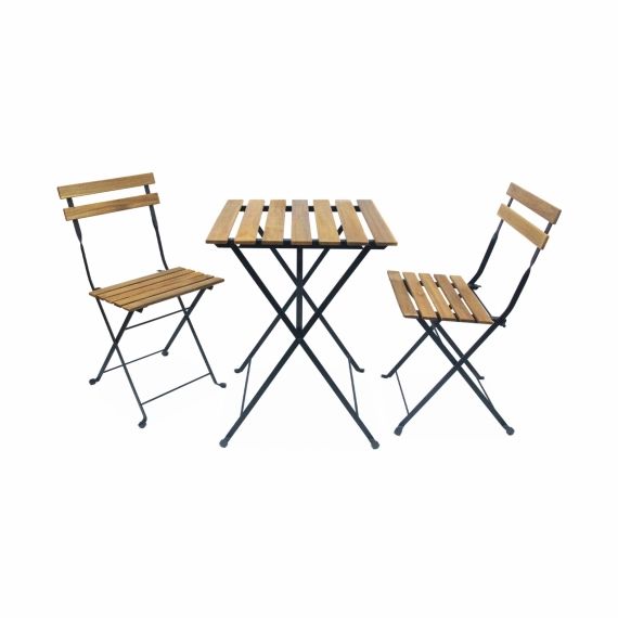 Table de jardin bistrot en bois, 55 x 54 cm l alice&rsquo;s