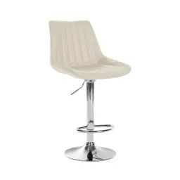 Tabouret de bar similicuir ajustable pivotant similicuir Crème