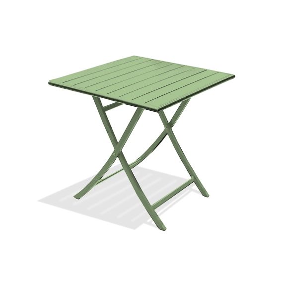 Table de jardin pliante en aluminium vert lagune