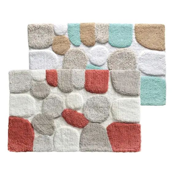 Tapis de bain 50×80 rose en coton 2900 g/m²