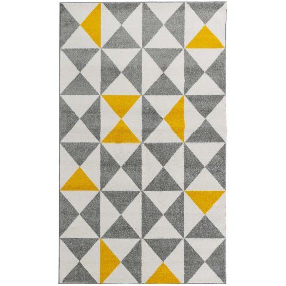 FORSA – Tapis géométrique jaune 80x150cm