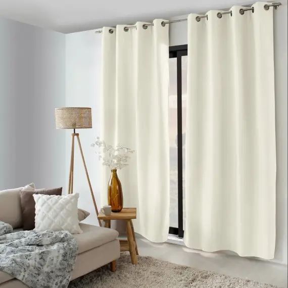Rideau thermique doublé polyester ecru 240 x 135