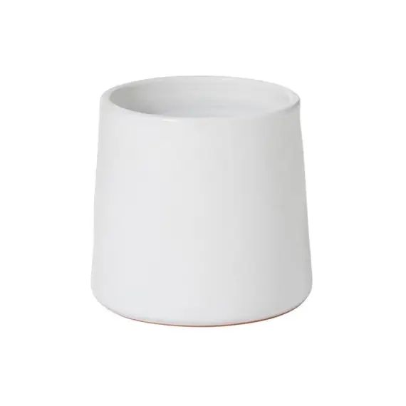 Cache pot rond en céramique blanche