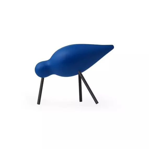 Décoration Oiseau shorebird en Bois, Acier – Couleur Bleu – 15 x 15.33 x 11 cm – Designer Sigurjón Pálsson